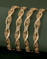 بناجر بريق الذهب مرصعة بالجواهر الكريستالية/ 2 حبة