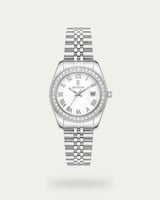 ساعة نسائية من خاتون بتصميم سويسري لون فضي