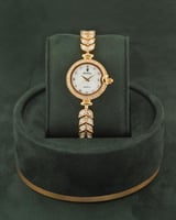 ساعة يد زركون للنساء تصميم ذهبي فاخر للحفلات والمن...