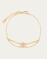 إسوارة الطبقات المزدوجة ببريق الألماس الفاخر لون ذ...