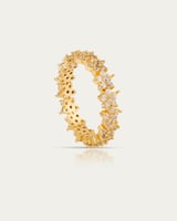 خاتم إتيرنيتي ذهبي تصميم ناعم مرصع بفصوص الزركون ب...