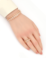 اسوارة مع خاتم تصميم مزدوج مزين بالزركون الفاخر