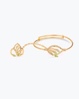 طقم بديل الذهب للأطفال مميز بقطرات الندى المرصعة ب...