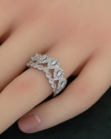 خاتم توينز فضي تصميم ملكي بلمعة الألماس