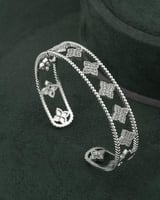 طقم اسوارة وخاتم بلمعة الألماس مزين بالزركون من خا...