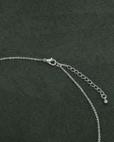 سلسال دائري فضي مزين بالزركون