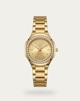 ساعة خاتون الذهبية بتصميم كلاسيكي ونقش إغريقي