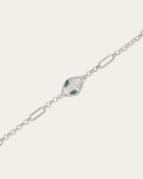 سوارة عين الأفعى الفضية المرصعة بالزركون