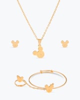 طقم بديل الذهب للاطفال بتصميم وجه دب