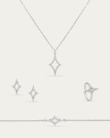 طقم النجمة الرباعية المفرغة تصميم ماسي من خاتون®