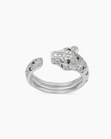 خاتم النمر للنساء تصميم ماسي متألق بالزركون