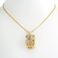 طقم سلسال بدلاية وحلق بريق الذهب تصميم عصري