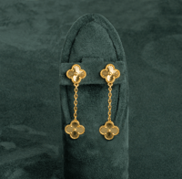 طقم مجوهرات بديل الذهب بتصميم عالمي وردة متوسطة