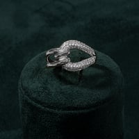 خاتم انفنتي فضي بتصميم متشابك مرصع بالزركون اللامع