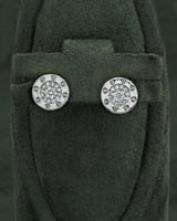 أقراط دائرية بتصميم فضي مرصع بالزركون