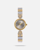 ساعة نسائية ستيل مينا رمادي سير فضي ذهبي