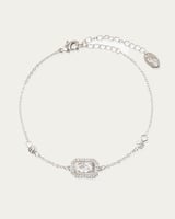 اسوارة نسائية مرصعة بحجر الزركون المركزي تصميم فضي