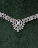 طقم زركون بلمعة الألماس مع ساعة، قلادة، إسوارة، خا...