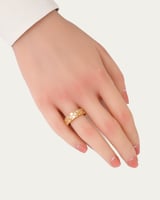 خاتم نسائي "دبلة" تصميم خلايا النحل الماسية المرصع...