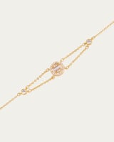 إسوارة الطبقات المزدوجة ببريق الألماس الفاخر لون ذ...