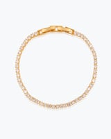 اسوارة يد تنس ذهبية للنساء مرصعة بالزركون