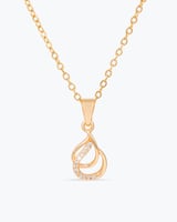 طقم مجوهرات أطفال تصميم ذهبي مرصع بالزركون