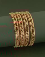 بناجر ذهبية تصميم عربي بلمعة الذهب 2 حبة