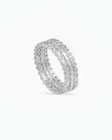 خاتم تريبل مزخرف بالزركون بلمعان الألماس