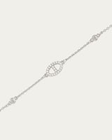 إسوارة أنيقة بحلية بيضاوية مفردة مرصعة بالكامل بال...