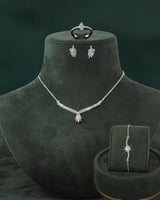 طقم مجوهرات فضية ناعمة 5 قطع