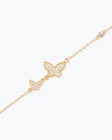 اسوارة الفراشات النسائية بتصميم ذهبي مرصعة بالزركو...