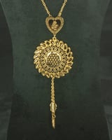 طقم سلسال وحلق متألق بلمعان الذهب