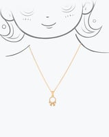 طقم مجوهرات بنات على شكل فيونكة ذهبية مرصعة بالزرك...