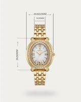 ساعة فخمة للنساء تصميم ذهبي للمناسبات