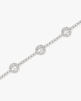 اسوارة فضية جذابة للنساء مرصعة بالزركون