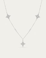 طقم النجمة المتلألئة من خاتون® تصميم فضي مرصع بالز...