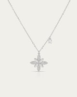 قلادة ناعمة بتصميم البراعم الماسية ستايل راقي