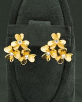 أقراط الاذن بتصميم الورود الذهبية المرصعة بفصوص ال...