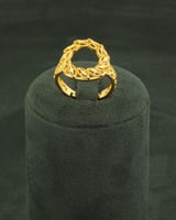 طقم مجوهرات دائري انيق بلمعة الذهب الاصفر