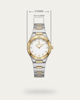 ساعة يد نسائية من خاتون تصميم ثنائي اللون