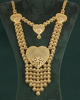 طقم اكسسوار بديل الذهب بتصميم قلوب الحب المزخرفة