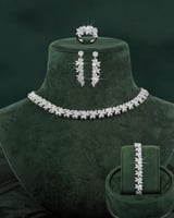 طقم مجوهرات للمناسبات مرصع بالزركون مكون من 5 قطع