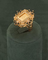 طقم مجوهرات ذهبية محلى بالزركون 4 قطع