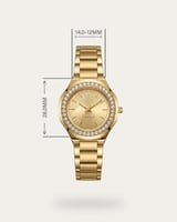 ساعة خاتون الذهبية بتصميم كلاسيكي ونقش إغريقي