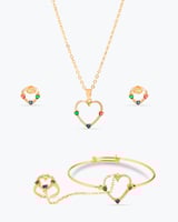 طقم مجوهرات أطفال 5 قطع بلمعة الذهب