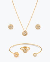 طقم زركون للأطفال تصميم ذهبي ناعم