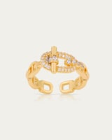 خاتم المحبس الذهبي المرصع بالزركون تصميم راقي