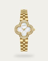 ساعة خاتون النسائية بتصميم زهرة البرسيم