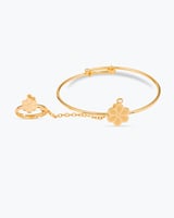 طقم اطفال ذهبي بتصميم الوردة