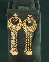 طقم ببريق الذهب مميز بأشكال هلالية مع ساعة باوسيلي